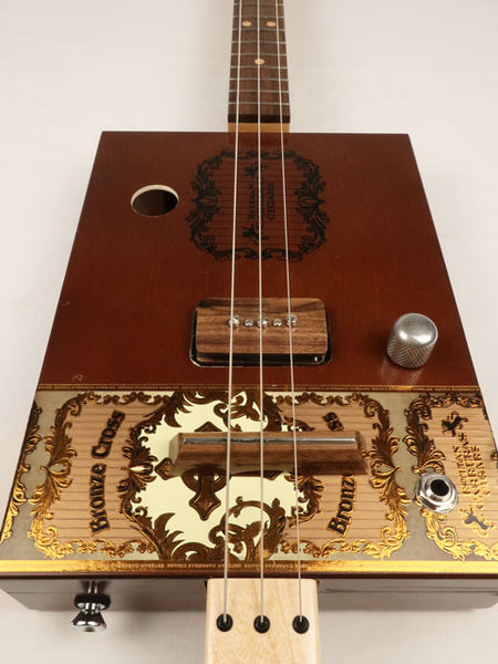 Bronze Cross 3 String Cigar Box Guitar CBG #2510