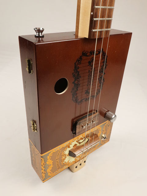 Bronze Cross 3 String Cigar Box Guitar CBG #2510