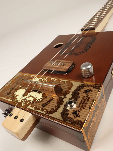 Bronze Cross 3 String Cigar Box Guitar CBG #2510