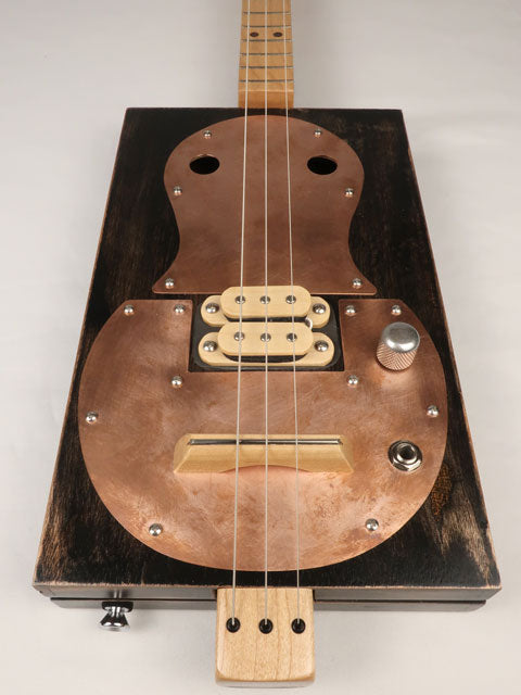 Copper Guard Humbucker 3 String Cigar Box Guitar CBG #2543