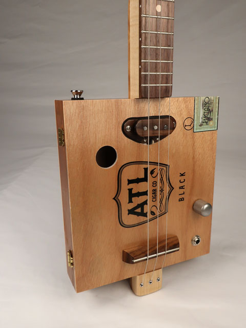 ATL Cigar Co Black 3 String Cigar Box Guitar CBG #2545