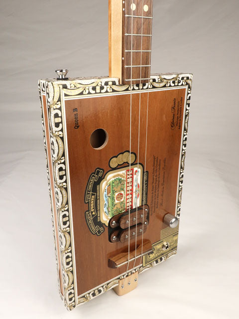 Queen B Humbucker 3 String Cigar Box Guitar CBG #2550