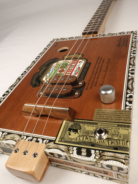 Queen B Humbucker 3 String Cigar Box Guitar CBG #2550